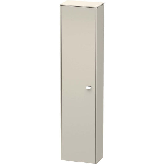 Duravit Brioso 17" x 70" x 9" Tall Cabinet With Left Door in Taupe and Chrome Handle