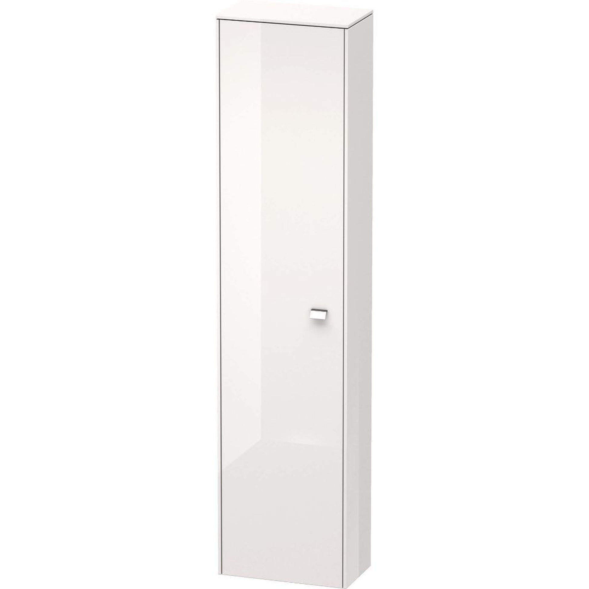 Duravit Brioso 17" x 70" x 9" Tall Cabinet With Left Door in White High Gloss and Chrome Handle