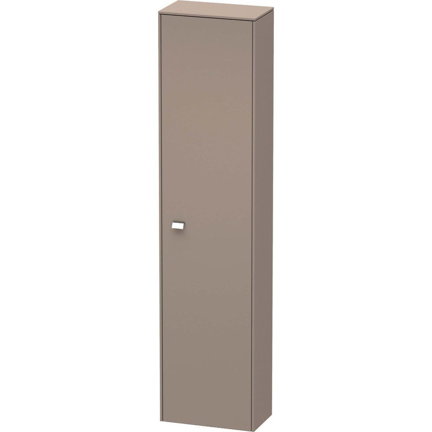 Duravit Brioso 17" x 70" x 9" Tall Cabinet With Right Door in Basalt Matt and Chrome Handle