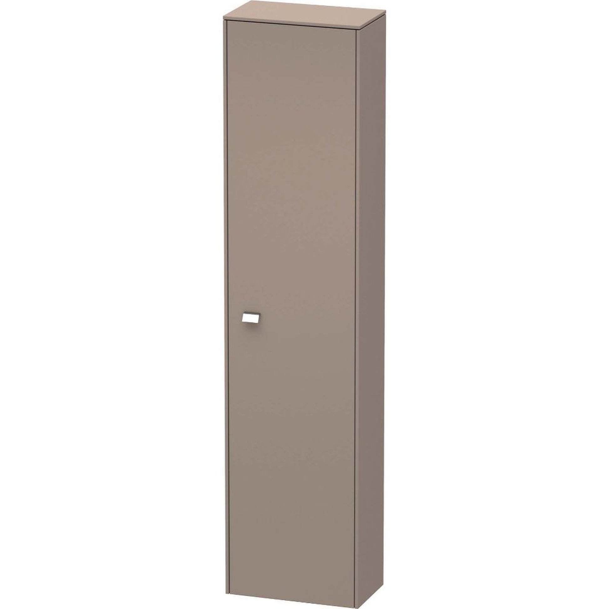 Duravit Brioso 17" x 70" x 9" Tall Cabinet With Right Door in Basalt Matt and Chrome Handle