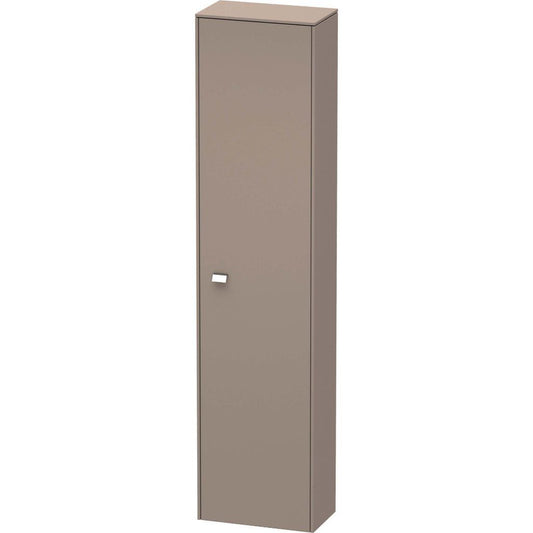 Duravit Brioso 17" x 70" x 9" Tall Cabinet With Right Door in Basalt Matt and Chrome Handle