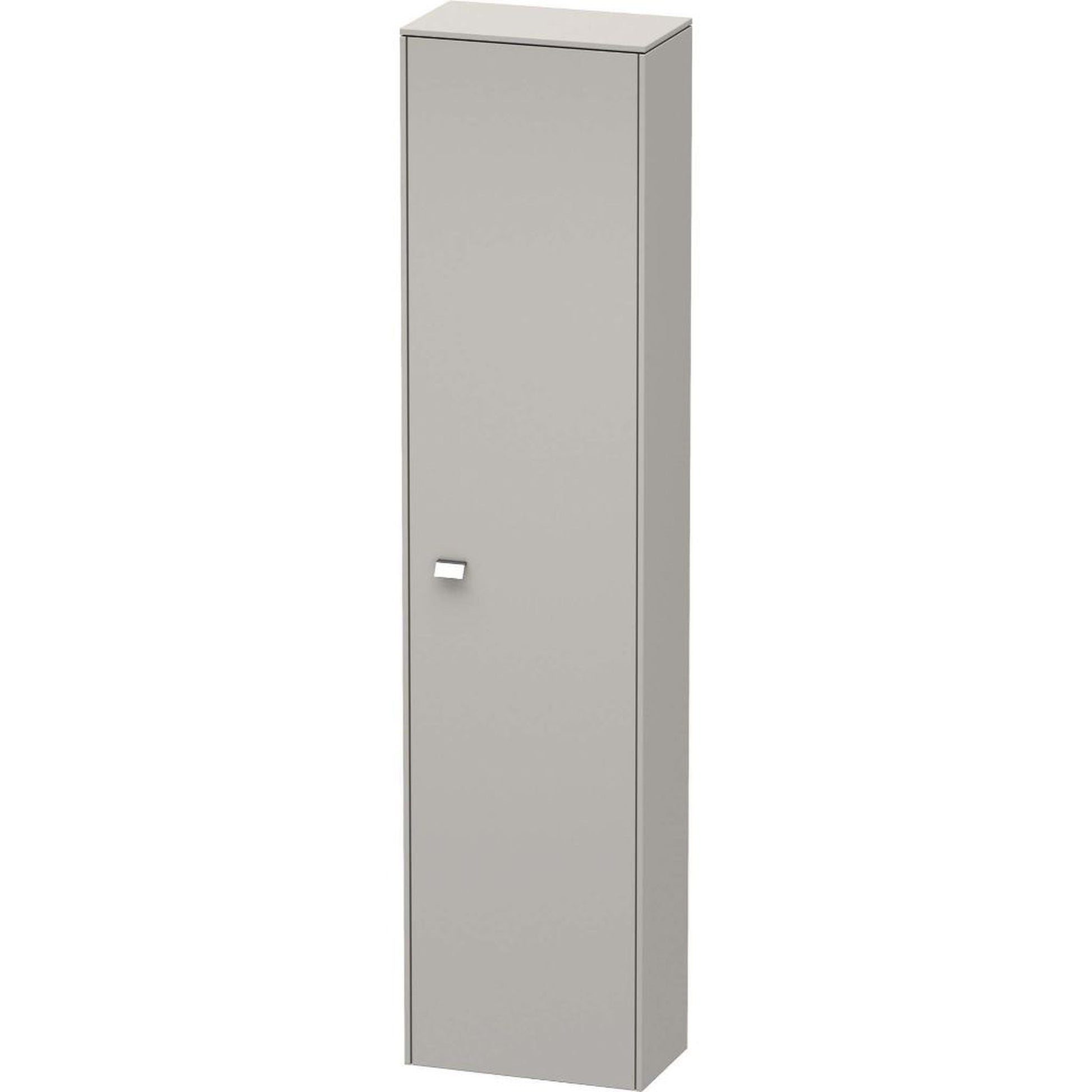 Duravit Brioso 17" x 70" x 9" Tall Cabinet With Right Door in Concrete Grey Matt and Chrome Handle