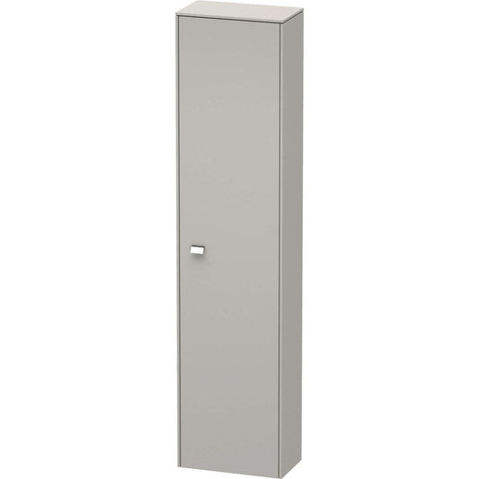 Duravit Brioso 17" x 70" x 9" Tall Cabinet With Right Door in Concrete Grey Matt and Chrome Handle