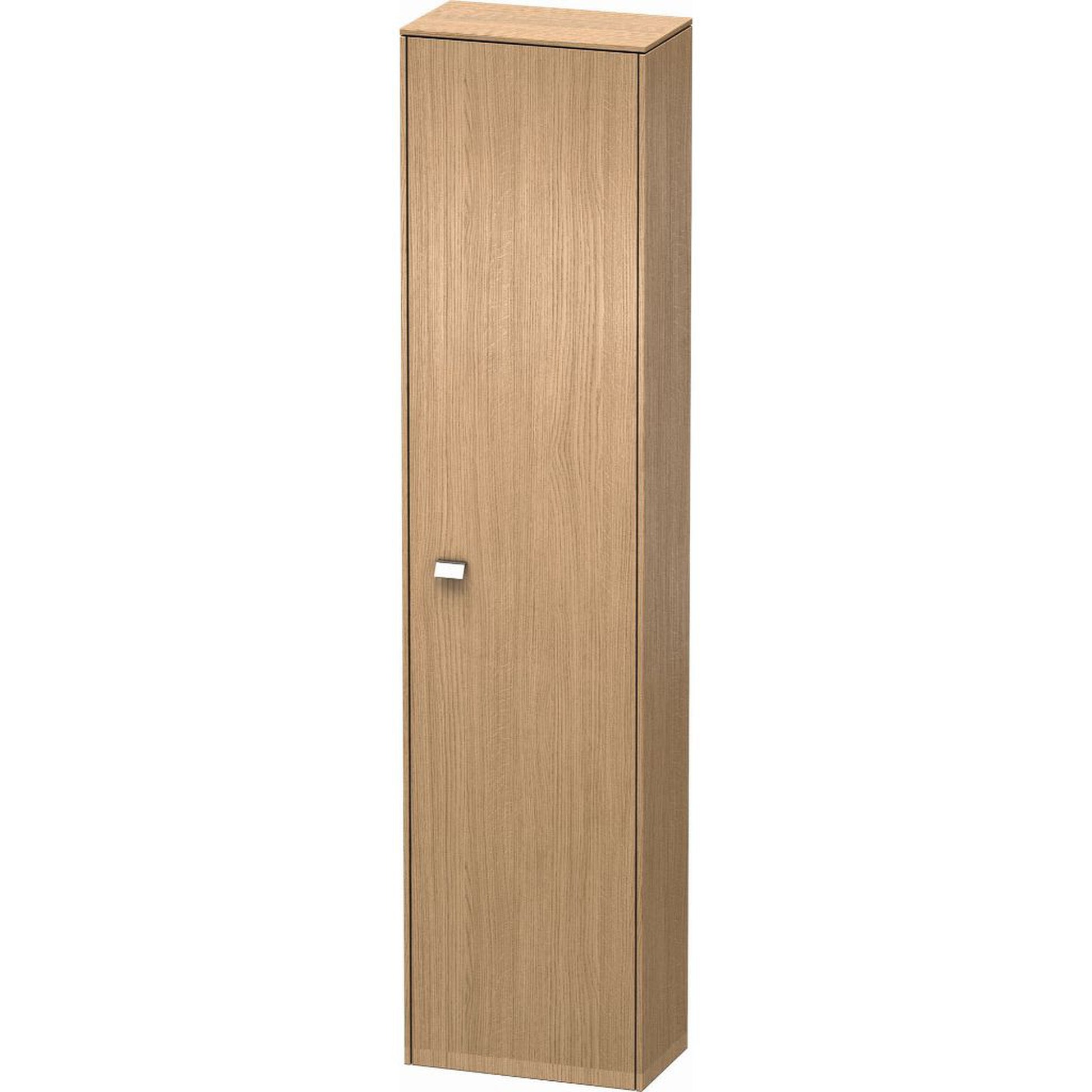 Duravit Brioso 17" x 70" x 9" Tall Cabinet With Right Door in European Oak and Chrome Handle