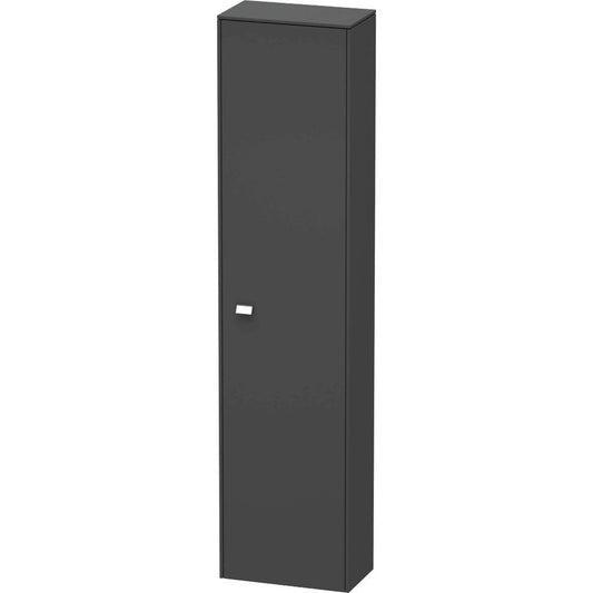 Duravit Brioso 17" x 70" x 9" Tall Cabinet With Right Door in Graphite Matt and Chrome Handle