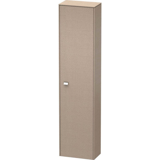 Duravit Brioso 17" x 70" x 9" Tall Cabinet With Right Door in Linen and Chrome Handle