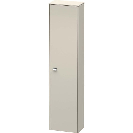 Duravit Brioso 17" x 70" x 9" Tall Cabinet With Right Door in Taupe and Chrome Handle