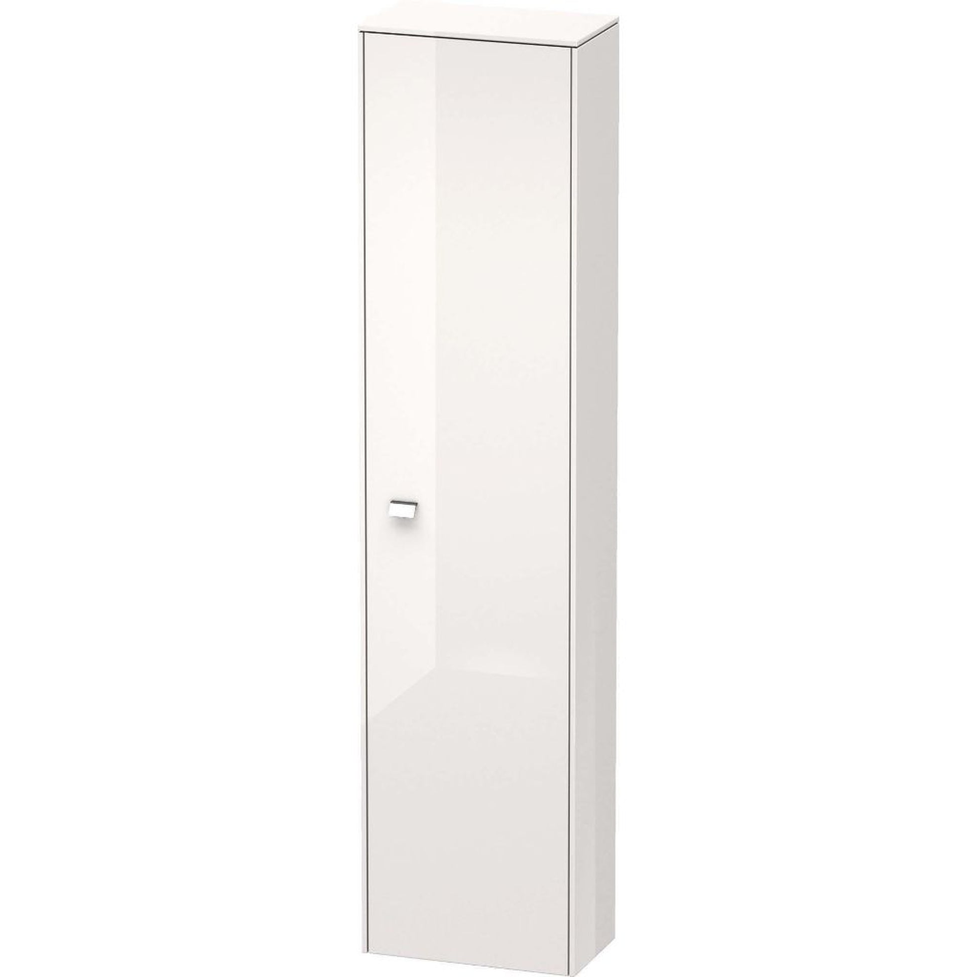 Duravit Brioso 17" x 70" x 9" Tall Cabinet With Right Door in White High Gloss and Chrome Handle