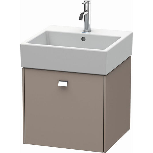 Duravit Brioso 19" x 17" x 18" One Drawer Wall-Mount Vanity Unit in Basalt Matt and Chrome Handle