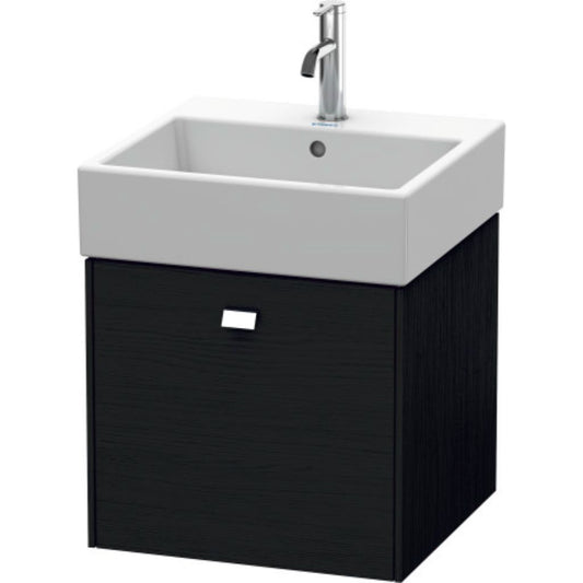 Duravit Brioso 19" x 17" x 18" One Drawer Wall-Mount Vanity Unit in Black Oak and Chrome Handle