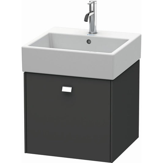 Duravit Brioso 19" x 17" x 18" One Drawer Wall-Mount Vanity Unit in Graphite Matt and Chrome Handle