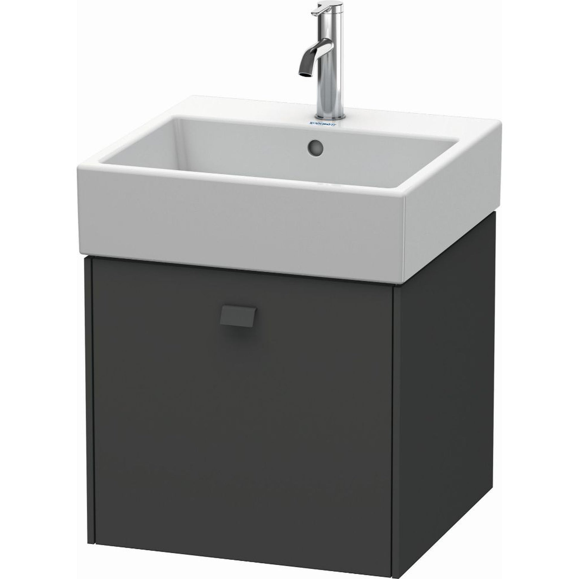 Duravit Brioso 19" x 17" x 18" One Drawer Wall-Mount Vanity Unit in Graphite Matt