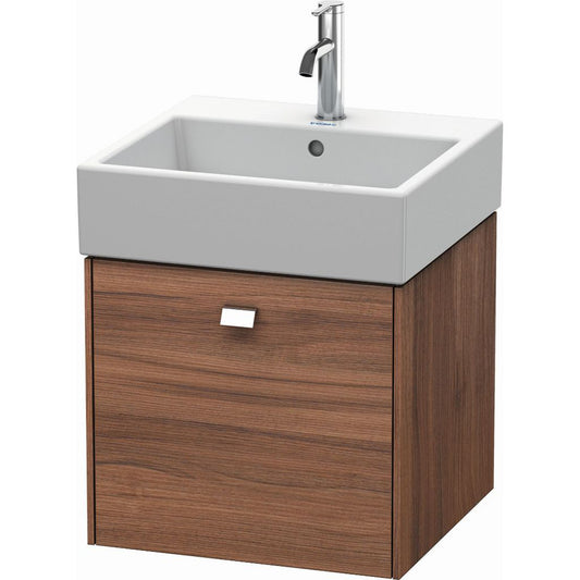 Duravit Brioso 19" x 17" x 18" One Drawer Wall-Mount Vanity Unit in Natural Walnut and Chrome Handle