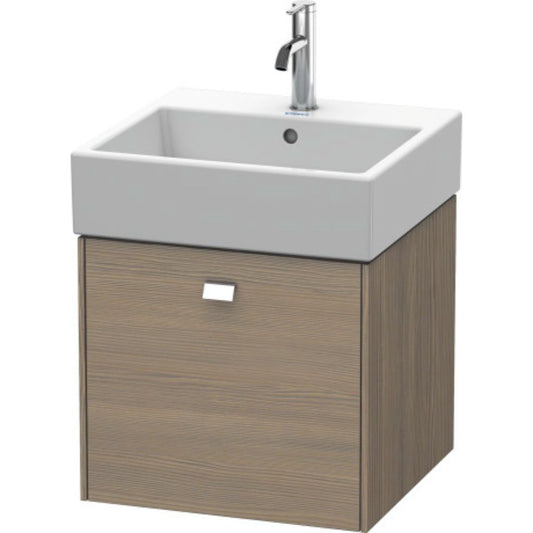 Duravit Brioso 19" x 17" x 18" One Drawer Wall-Mount Vanity Unit in Oak Terra and Chrome Handle