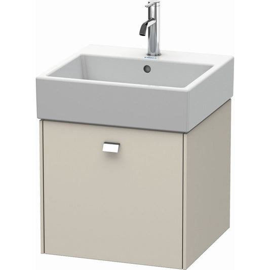 Duravit Brioso 19" x 17" x 18" One Drawer Wall-Mount Vanity Unit in Taupe and Chrome Handle