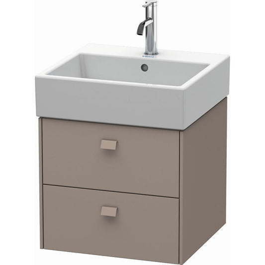 Duravit Brioso 19" x 17" x 18" Two Drawer Wall-Mount Vanity Unit in Basalt Matt