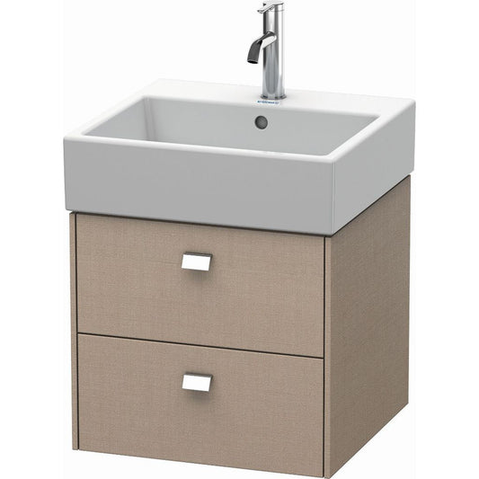 Duravit Brioso 19" x 17" x 18" Two Drawer Wall-Mount Vanity Unit in Linen and Chrome Handle