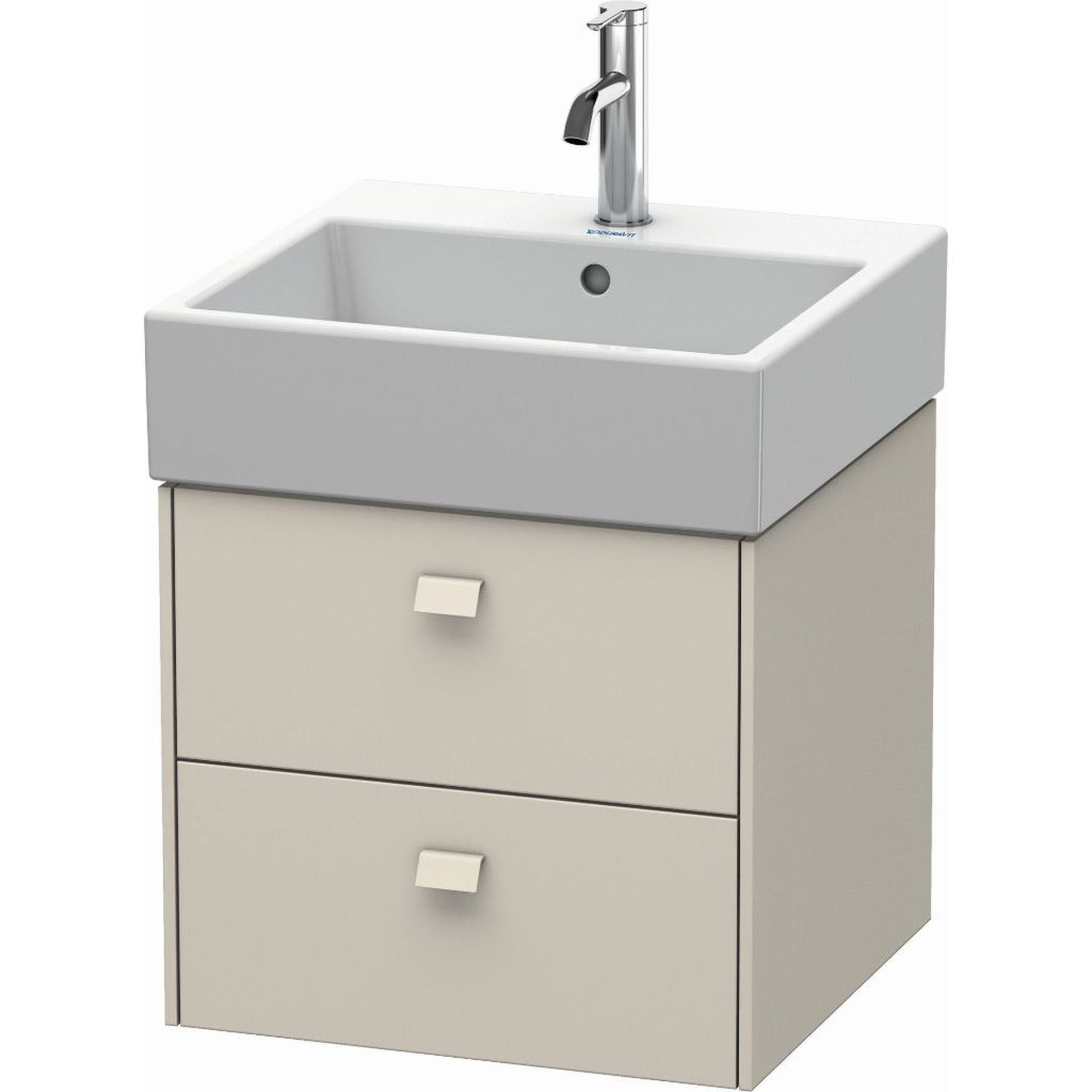 Duravit Brioso 19" x 17" x 18" Two Drawer Wall-Mount Vanity Unit in Taupe