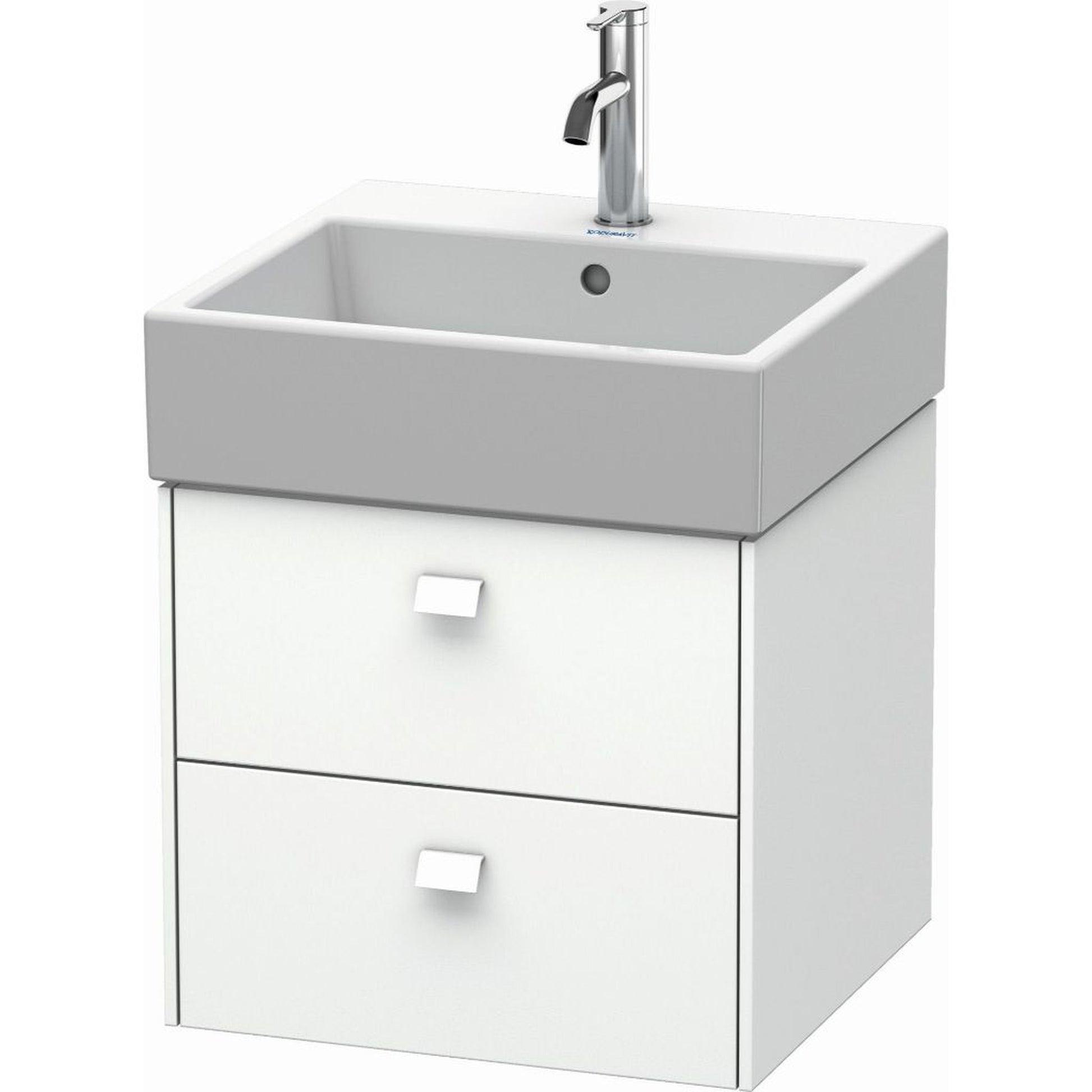 Duravit Brioso 19" x 17" x 18" Two Drawer Wall-Mount Vanity Unit in White Matt