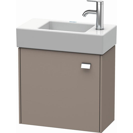 Duravit Brioso 19" x 17" x 9" Wall-Mount Vanity Unit With Left Hinge One Door Cabinet in Basalt Matt and Chrome Handle
