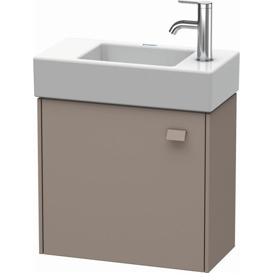 Duravit Brioso 19" x 17" x 9" Wall-Mount Vanity Unit With Left Hinge One Door Cabinet in Basalt Matt