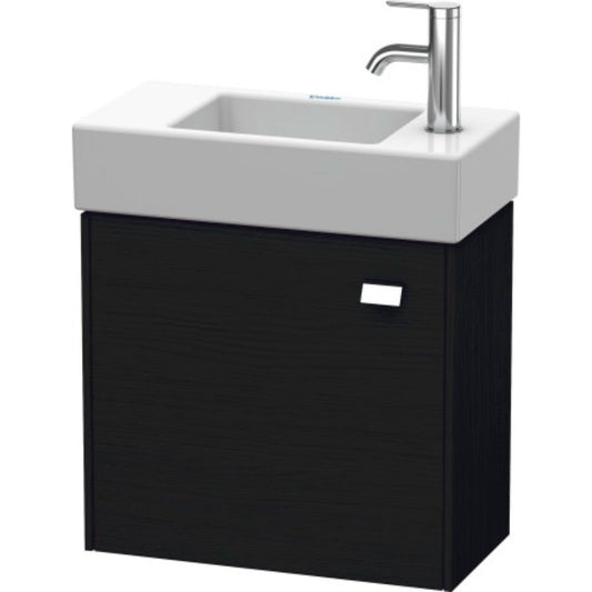 Duravit Brioso 19" x 17" x 9" Wall-Mount Vanity Unit With Left Hinge One Door Cabinet in Black Oak and Chrome Handle