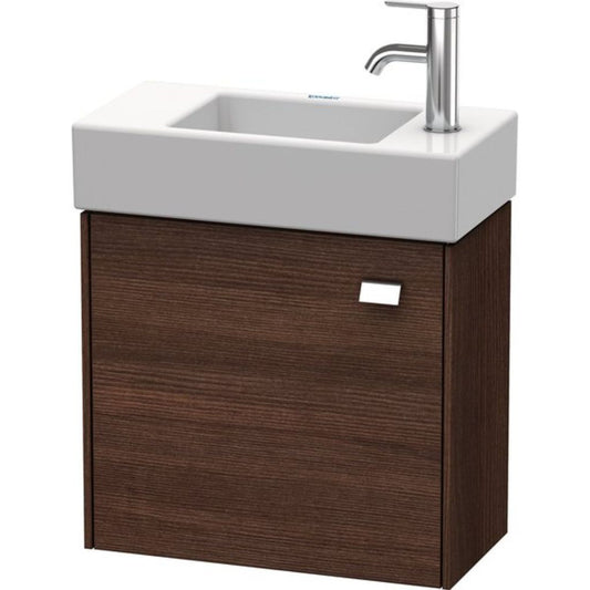 Duravit Brioso 19" x 17" x 9" Wall-Mount Vanity Unit With Left Hinge One Door Cabinet in Chestnut Dark and Chrome Handle