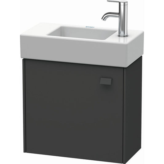 Duravit Brioso 19" x 17" x 9" Wall-Mount Vanity Unit With Left Hinge One Door Cabinet in Graphite Matt