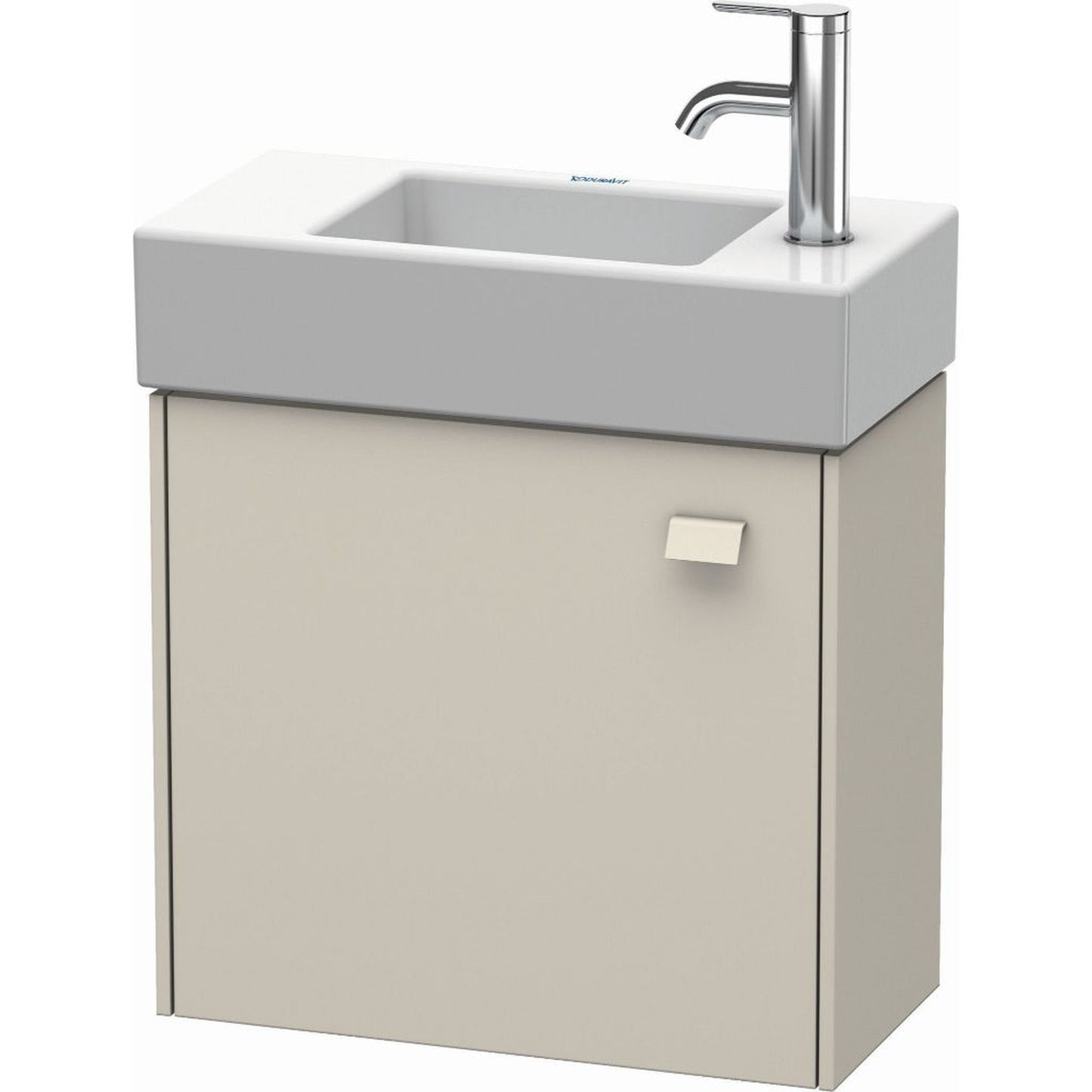 Duravit Brioso 19" x 17" x 9" Wall-Mount Vanity Unit With Left Hinge One Door Cabinet in Taupe
