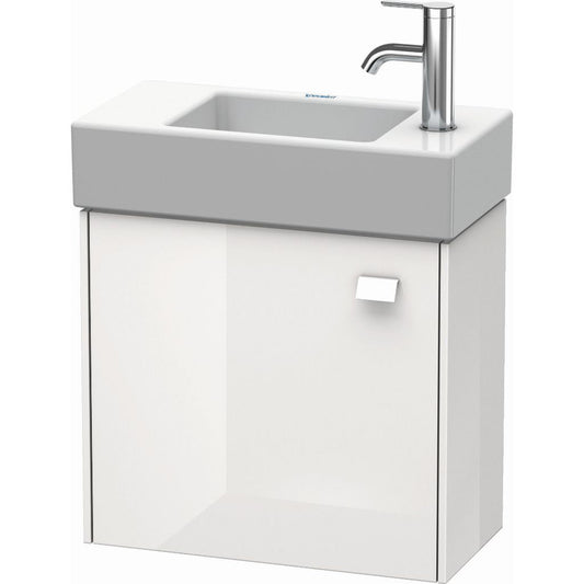 Duravit Brioso 19" x 17" x 9" Wall-Mount Vanity Unit With Left Hinge One Door Cabinet in White High Gloss