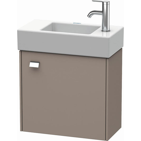 Duravit Brioso 19" x 17" x 9" Wall-Mount Vanity Unit With Right Hinge One Door Cabinet in Basalt Matt and Chrome Handle