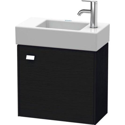Duravit Brioso 19" x 17" x 9" Wall-Mount Vanity Unit With Right Hinge One Door Cabinet in Black Oak and Chrome Handle