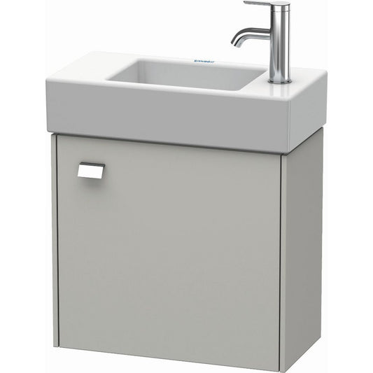 Duravit Brioso 19" x 17" x 9" Wall-Mount Vanity Unit With Right Hinge One Door Cabinet in Concrete Grey Matt and Chrome Handle