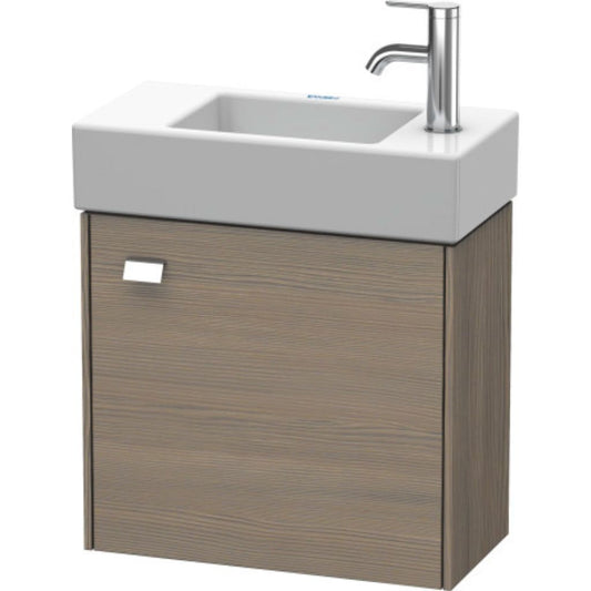 Duravit Brioso 19" x 17" x 9" Wall-Mount Vanity Unit With Right Hinge One Door Cabinet in Oak Terra and Chrome Handle