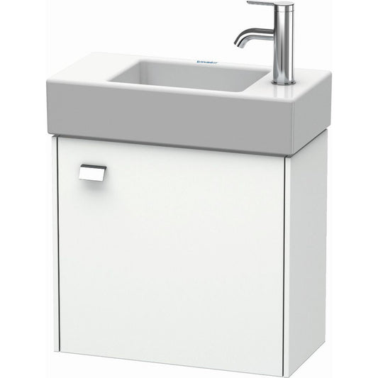 Duravit Brioso 19" x 17" x 9" Wall-Mount Vanity Unit With Right Hinge One Door Cabinet in White Matt and Chrome Handle