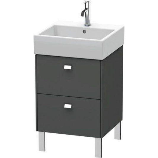 Duravit Brioso 19" x 22" x 18" Two Drawer Floor Standing Vanity Unit in Graphite Matt and Chrome Handle