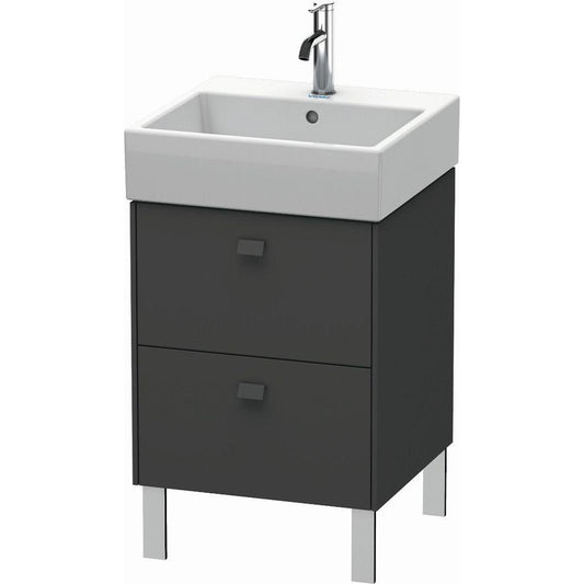 Duravit Brioso 19" x 22" x 18" Two Drawer Floor Standing Vanity Unit in Graphite Matt