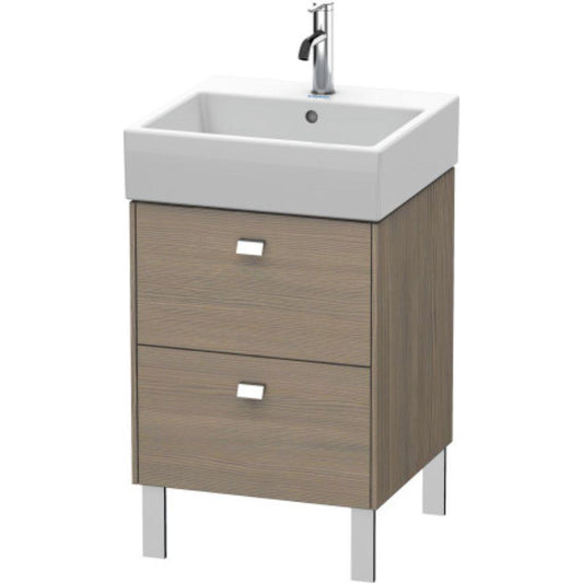 Duravit Brioso 19" x 22" x 18" Two Drawer Floor Standing Vanity Unit in Oak Terra and Chrome Handle