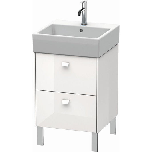 Duravit Brioso 19" x 22" x 18" Two Drawer Floor Standing Vanity Unit in White High Gloss