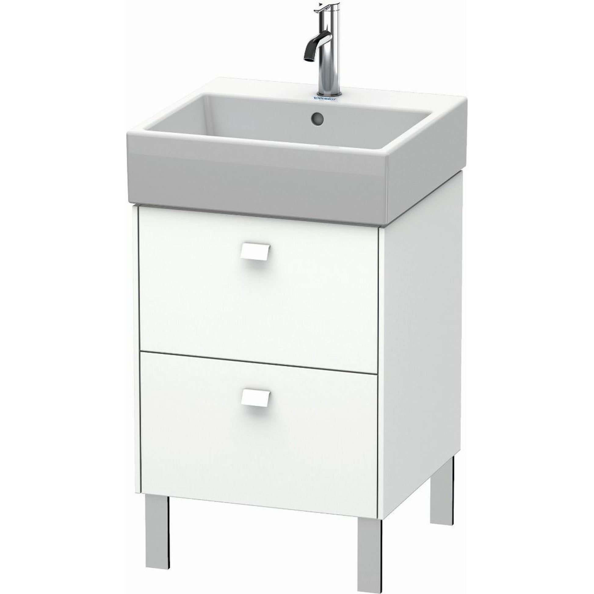 Duravit Brioso 19" x 22" x 18" Two Drawer Floor Standing Vanity Unit in White Matt