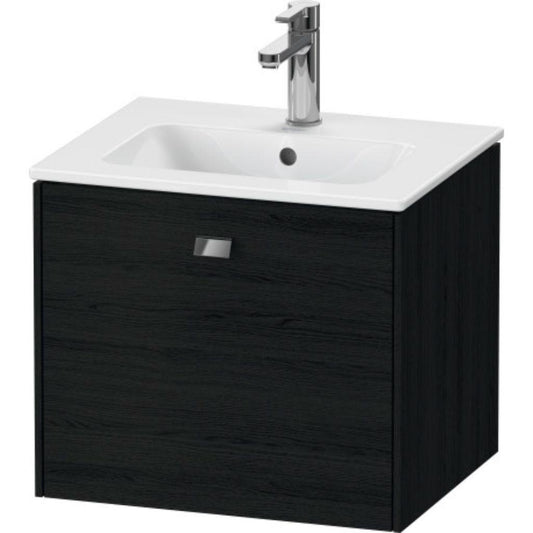 Duravit Brioso 20" x 17" x 16" One Drawer Wall-Mount Vanity Unit in Black Oak and Chrome Handle