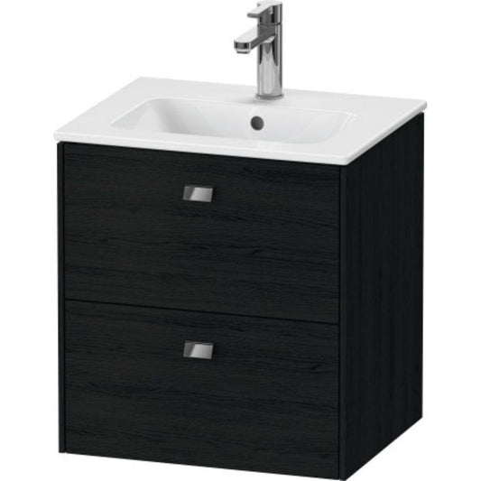 Duravit Brioso 20" x 22" x 16" Two Drawer Wall-Mount Vanity Unit in Black Oak and Chrome Handle