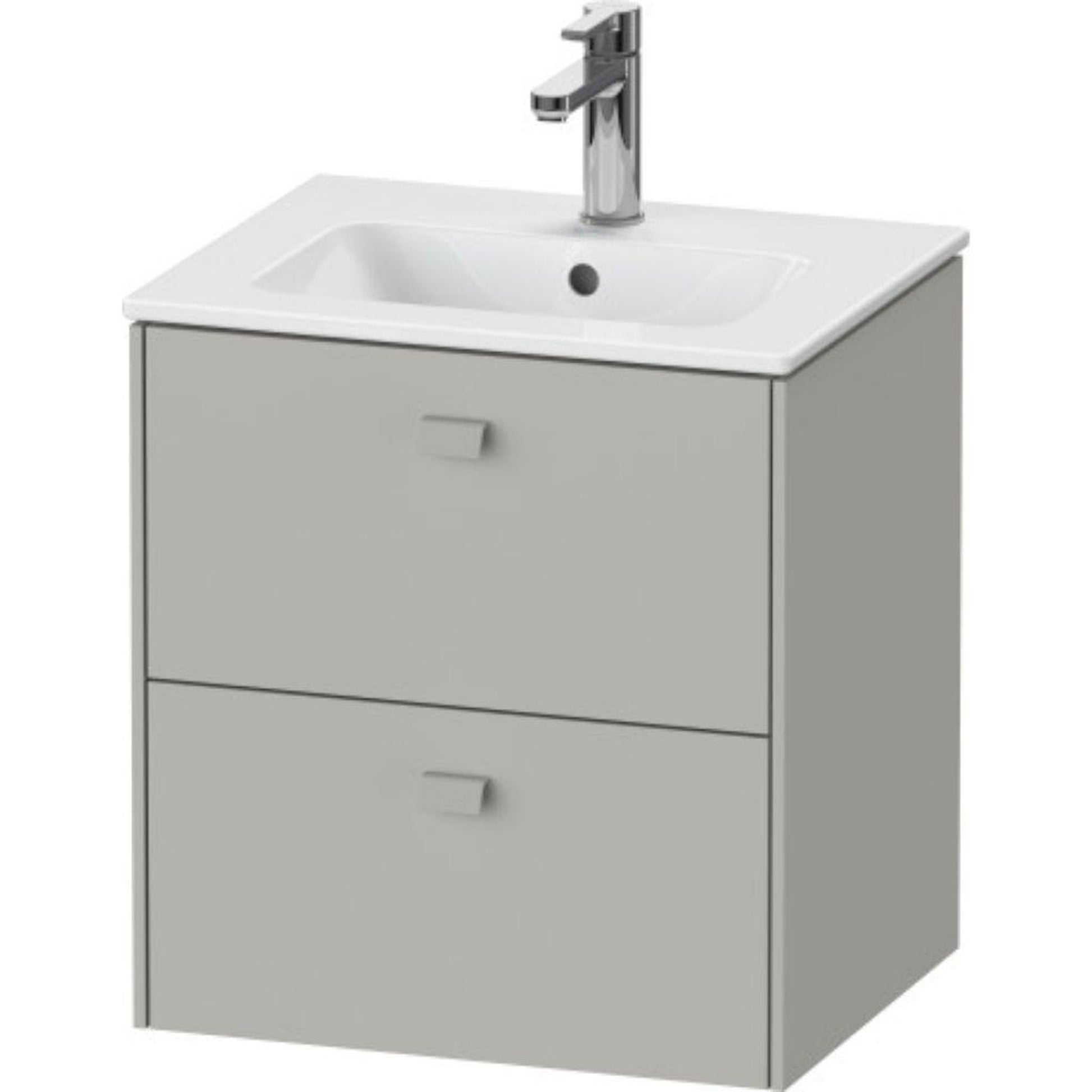 Duravit Brioso 20" x 22" x 16" Two Drawer Wall-Mount Vanity Unit in Concrete Grey Matt