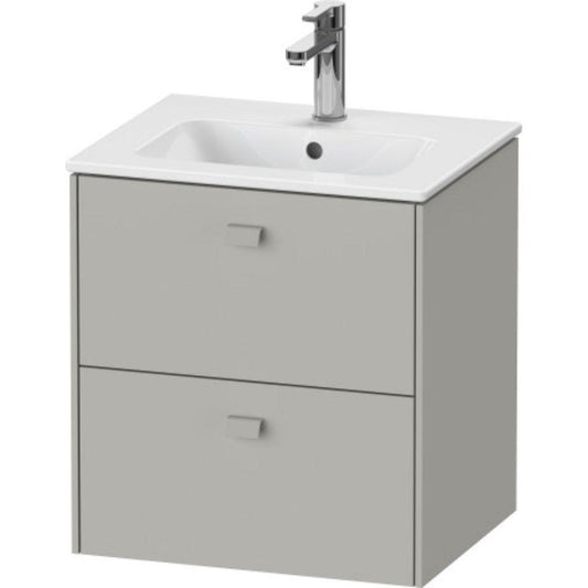 Duravit Brioso 20" x 22" x 16" Two Drawer Wall-Mount Vanity Unit in Concrete Grey Matt
