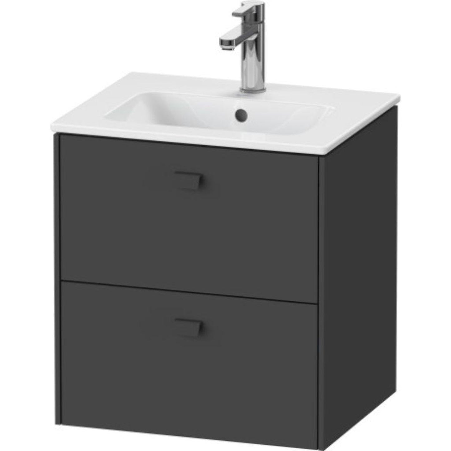 Duravit Brioso 20" x 22" x 16" Two Drawer Wall-Mount Vanity Unit in Graphite Matt