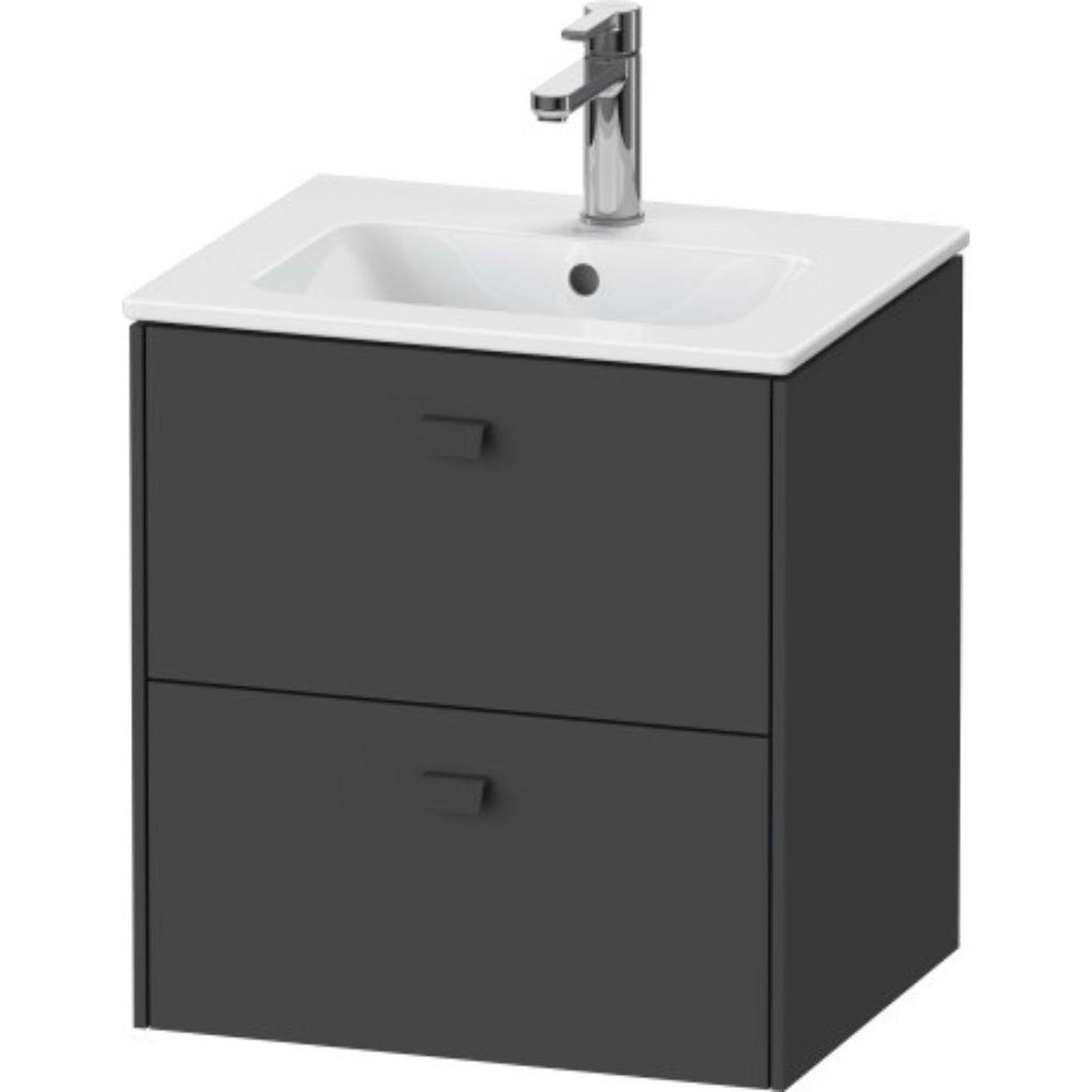 Duravit Brioso 20" x 22" x 16" Two Drawer Wall-Mount Vanity Unit in Graphite Matt