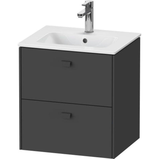 Duravit Brioso 20" x 22" x 16" Two Drawer Wall-Mount Vanity Unit in Graphite Matt