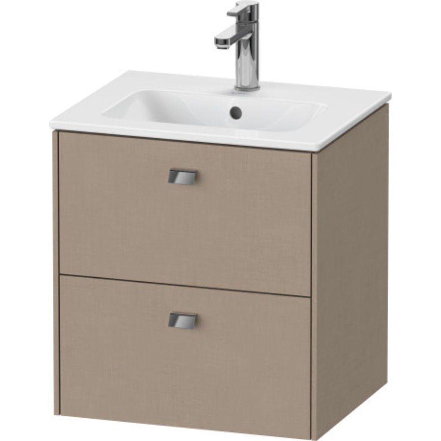 Duravit Brioso 20" x 22" x 16" Two Drawer Wall-Mount Vanity Unit in Linen and Chrome Handle