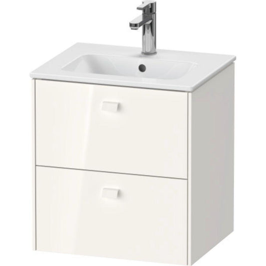 Duravit Brioso 20" x 22" x 16" Two Drawer Wall-Mount Vanity Unit in White High Gloss
