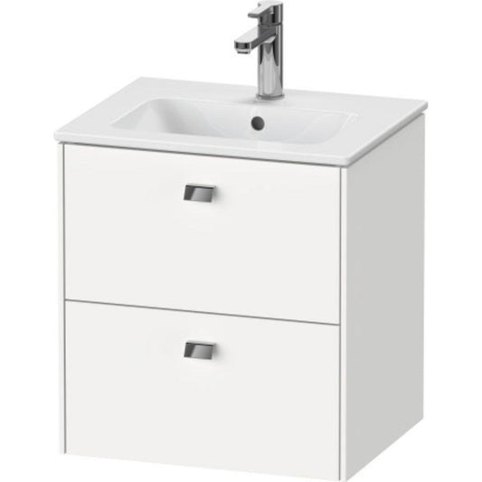 Duravit Brioso 20" x 22" x 16" Two Drawer Wall-Mount Vanity Unit in White Matt and Chrome Handle